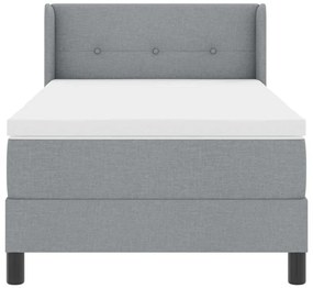 Cama Box com Colchão - Cinza Claro - 90 x 190 cm - Tecido