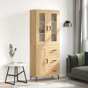 vidaXL Armário alto 69,5x34x180 cm derivados de madeira cor sonoma
