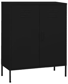 Armário de arrumação aço 80x35x101,5 cm preto