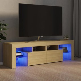 Móvel de TV com luzes LED 140x36,5x40 cm cor carvalho sonoma