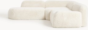 Sofá de canto modular em teddy Wolke (4 lugares)