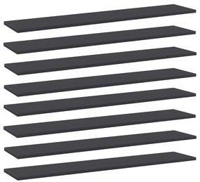 vidaXL Prateleiras estante 8 pcs 100x20x1,5cm contraplacado cinzento