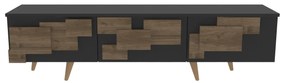 Móvel TV 3D – Antracite e Nogueira – 160 cm x 45 cm x 35 cm