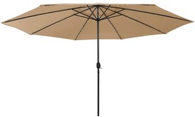 Guarda-sol de jardim com luzes LED 400 cm cinza-acastanhado