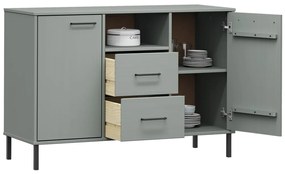 Aparador c/ pernas de metal 113x40x77 madeira maciça OSLO cinza