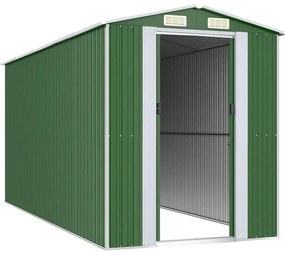 Abrigo de jardim 192x440x223 cm aço galvanizado verde