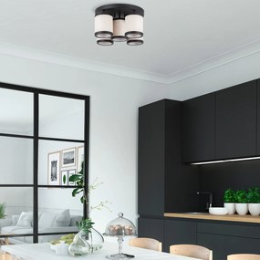 Candeeiro de Teto Way – Preto e Branco – 50 x 50 x 22 cm