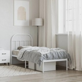 Estrutura de cama sem colchão com cabeceira 75x190 cm branco