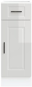 Armário base cozinha Porto derivados madeira branco brilhante