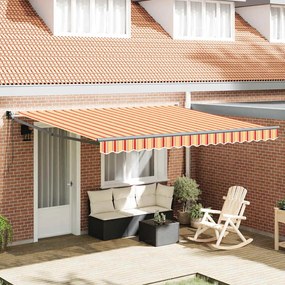 vidaXL Toldo Retrátil Automático Bege e Laranja 400x300 cm