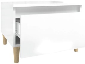 Mesas de apoio 2 pcs 50x46x35cm deriv. madeira branco brilhante