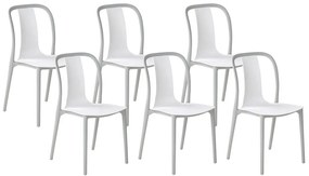 Conjunto de 6 cadeiras de jardim branco e cinzento SPEZIA Beliani