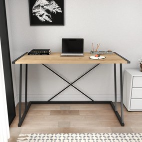 Secretária de Estudo Adelaide - Preto Carvalho - 114x60x75 cm