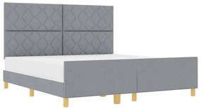 Estrutura de Cama vidaXL em Cinza Claro, 180x200 cm, Tecido