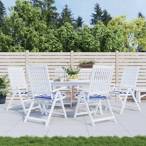 361013 vidaXL Almofadões p/ cadeira 6pcs 40x40x3 cm tecido riscas azul/branco