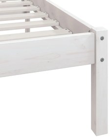 Estrutura cama pequena solteiro UK 75x190cm pinho maciço branco