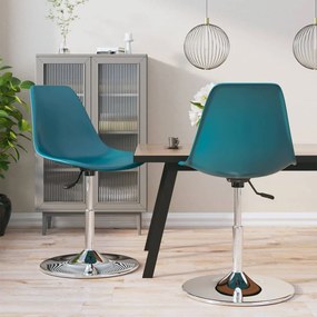 vidaXL Cadeiras de jantar giratórias 2 pcs PP turquesa