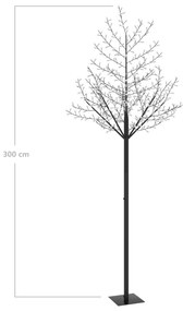 Árvore de Natal 600 LED flor cerejeira luz azul 300 cm