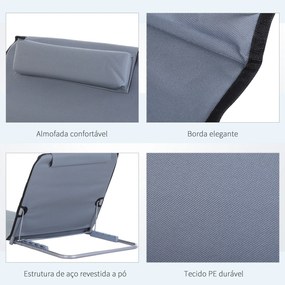 Conjunto de 2 esteiras de praia com encosto reclinável em 5 níveis, bo