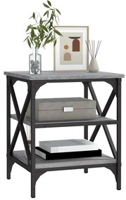 Mesa de apoio 40x42x50 cm derivados de madeira cinzento sonoma