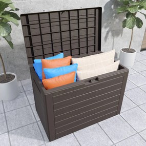Caixa de almofadas jardim Lille em Plástico (polipropileno) 190L 78 x 44 x 55 cm castanha