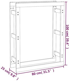 Suporte para lenha 80x25x100 cm pinho maciço branco