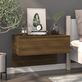 vidaXL Mesa de cabeceira montagem na parede carvalho castanho