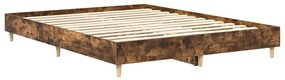 Estrutura de cama sem colchão 140x200 cm carvalho fumado