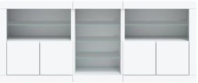Aparador com luzes LED 162x37x67 cm branco