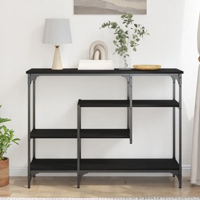 Mesa de Consola vidaXL Preto Carvalho 100x35x75 cm Madeira Engenharia