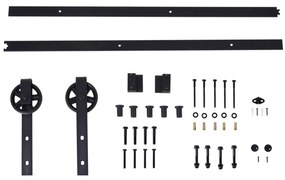 Kit de acessórios para porta deslizante Porta de montagem Trilhos de aço carbono de conjunto de peças de metal