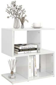 Mesas de cabeceira 2pcs derivados de madeira branco brilhante