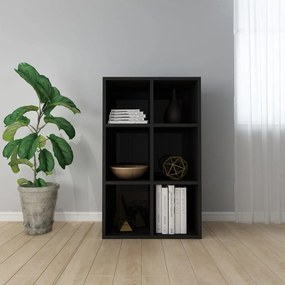 vidaXL Estante/aparador 66x30x98 cm contraplacado preto brilhante