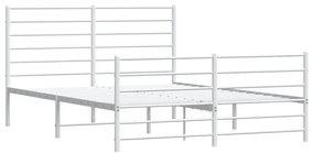 Estrutura de cama com cabeceira e pés 120x200 cm metal branco