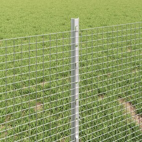 Cerca de Arame Soldado com 44 Postes U Prata 0.4x100 m Aço