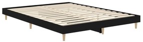 Estrutura de cama 140x190 cm derivados de madeira preto