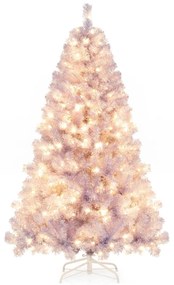Árvore de Natal pré-iluminada de 180 cm artificial com 688 pontas de ramos 250 luzes LED brancas quentes 8 modos Púrpura