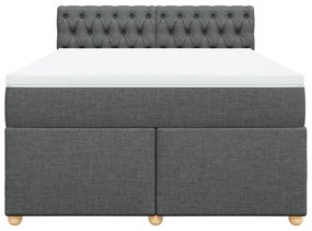 Cama com molas/colchão 140x200 cm tecido cinzento-escuro
