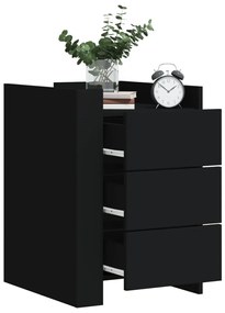 Mesa de cabeceira 45x50x65 cm derivados de madeira preto