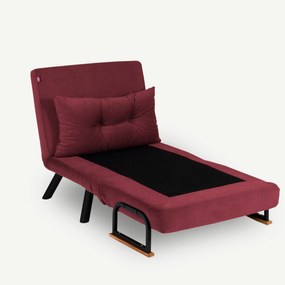 Poltrona Cama "Versa" – Vermelho Tinto – Design Moderno