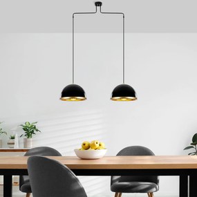 Candeeiro de Teto Fenerci – Preto e Dourado – 100 x 20 x 124 cm