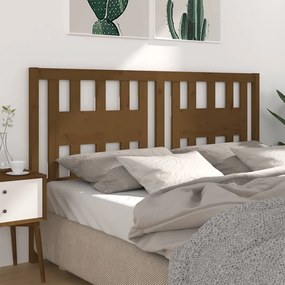 818673 vidaXL Cabeceira de cama 146x4x100 cm pinho maciço castanho mel