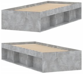Estrutura de cama solteiro 75x190 cm cinzento cimento