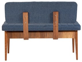 Banco Vina – Azul Escuro e Nogueira – 110 cm x 85 cm x 40 cm