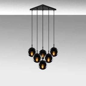 Candeeiro de Teto Efe – Preto Fumado – 55 x 50 cm