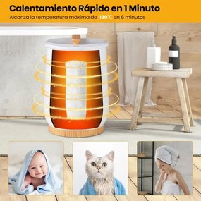 Aquecedor de toalhas 20L Cube Grande com visor LED, controle de 1 botão, temporizador e desligamento automático Aquecedor branco