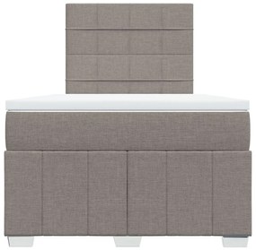 Cama boxspring c/ colchão 120x190cm tecido castanho-acinzentado