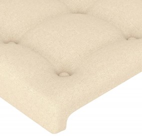 Estrutura de cama com cabeceira 200x200 cm tecido cor creme