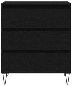 Aparador vidaXL com Gavetas Preto Carvalho 60x35x70 cm Madeira de Enge