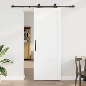 vidaXL Porta Deslizante com Conjunto de Acessórios Branca 78x211 cm Madeira Sólida de Pinho
